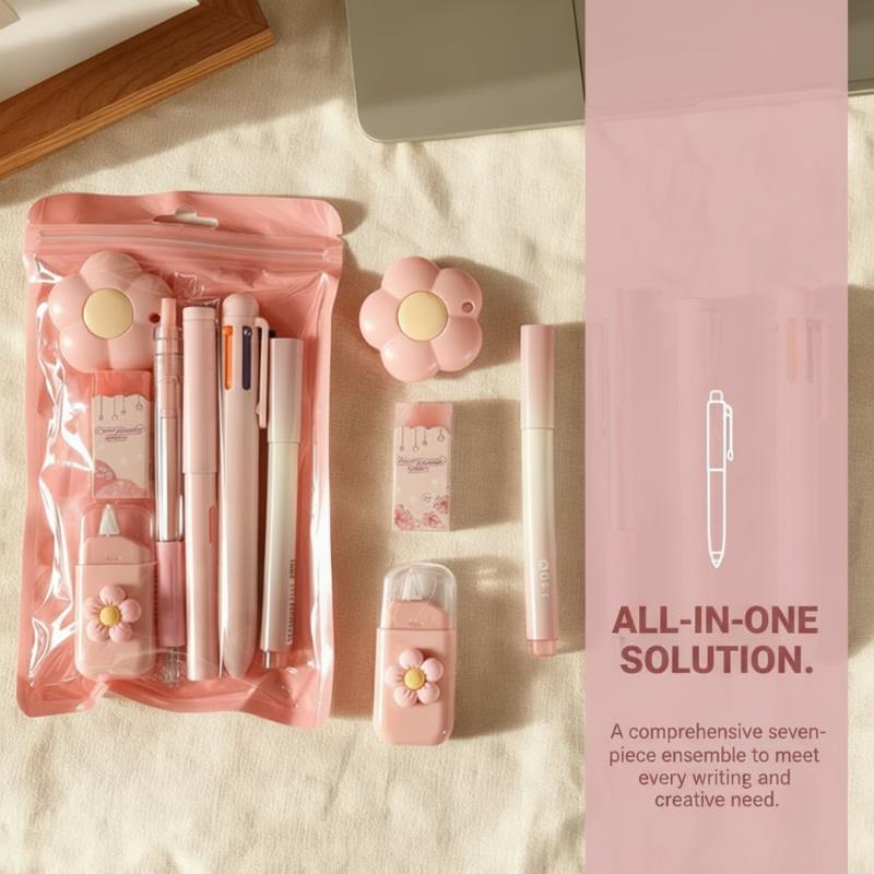 Home Office Student - 7Pcs Premium Stationery Set, Neutral Pen