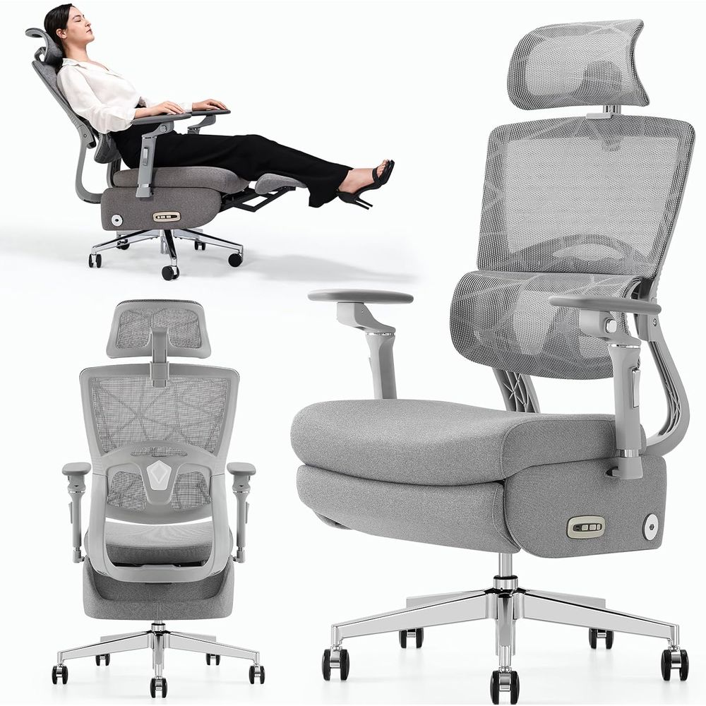 Home Office Chair - Dual-Motor Ergonomic Office Chair with Footrest,