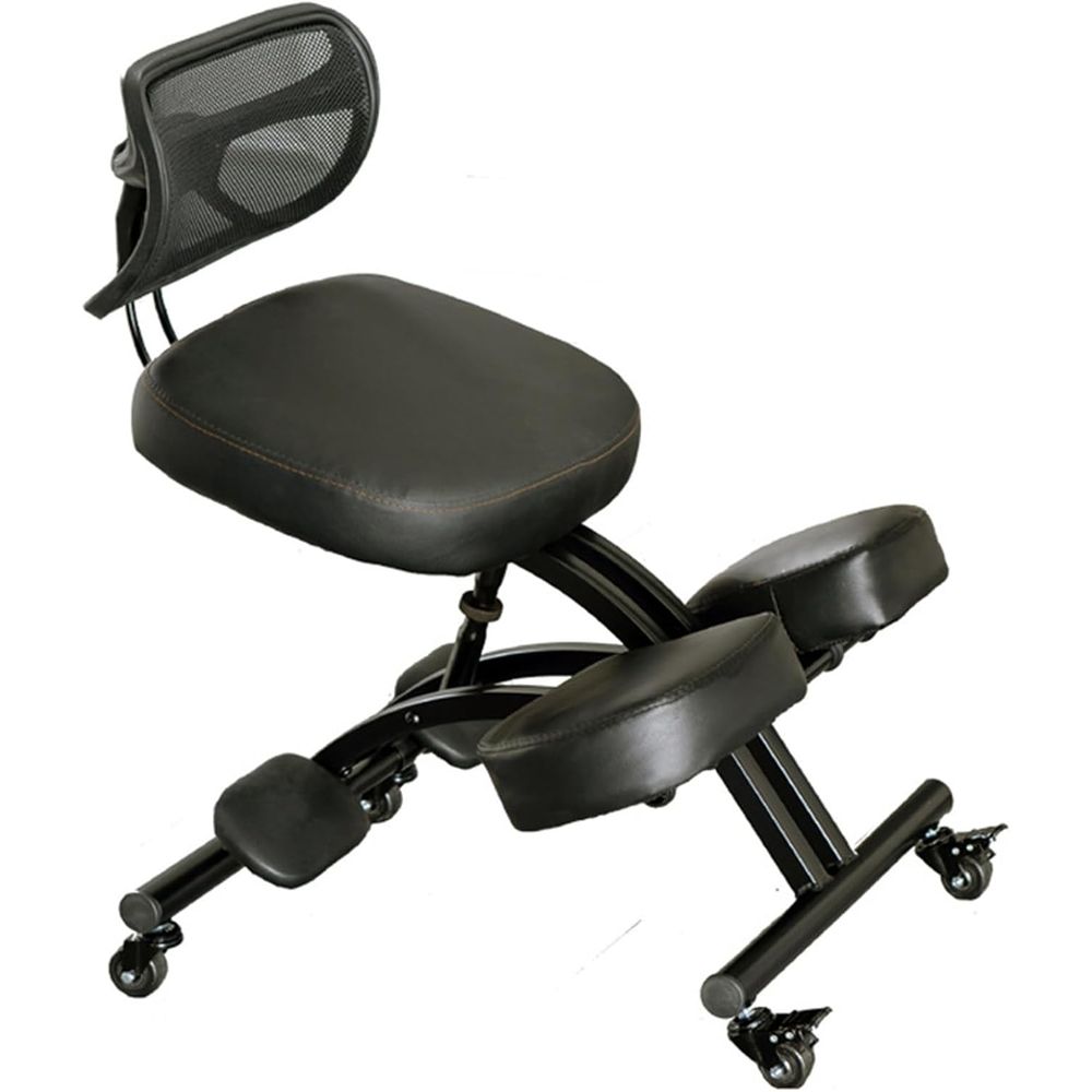 Home Office Chair - Black Ergonomic Kneeling Chair with Lumbar