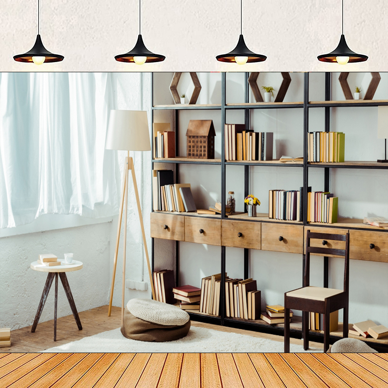 Home Office Zoom Background Free - Bookshelf Photography Backdrop Interior Wooden Bookcase