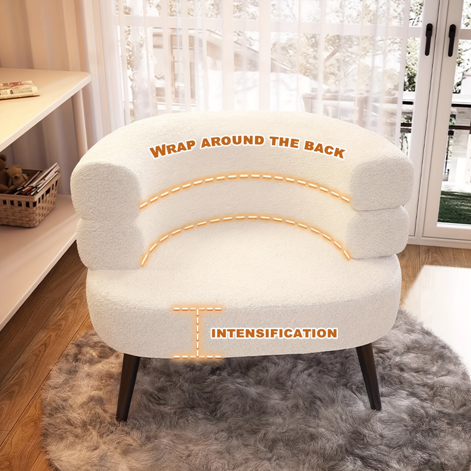 Home Office United Kingdom - Padded Accent Chair with Cushioned Backrest