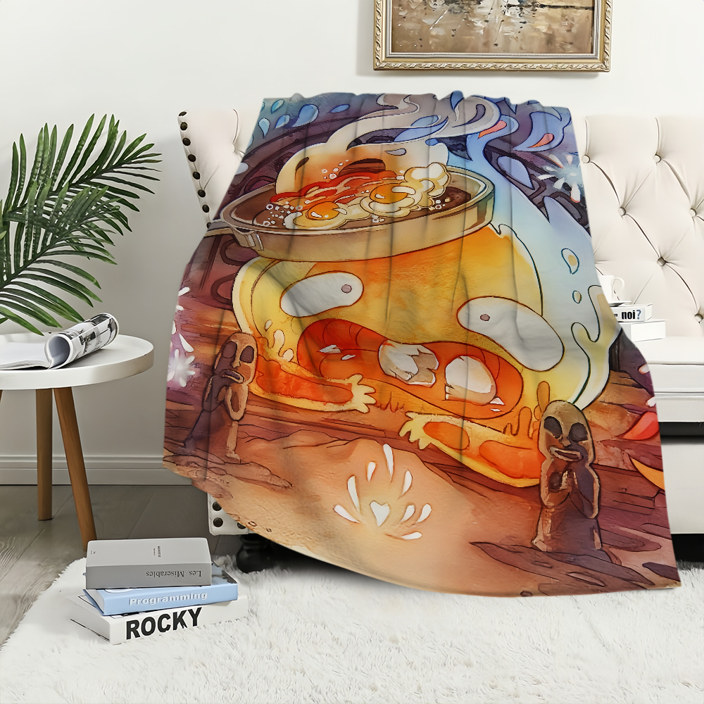 Home Office Rug - Anime Calcifer H-Howls M-Moving C-Castle Blanket