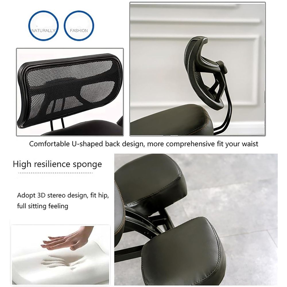 Black Ergonomic Kneeling Chair - Home Office Chair avaliação e preço