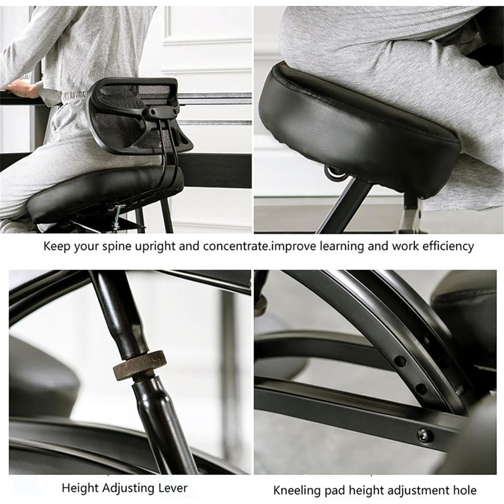 Black Ergonomic Kneeling Chair - Home Office Chair avaliação e preço