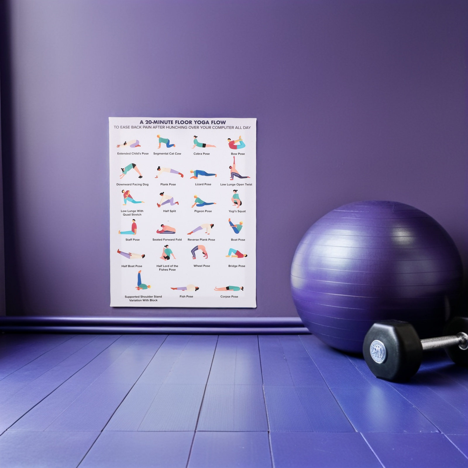 Yoga Poster Wall Art Bundle Mo - Home Office Furniture avaliação e preço