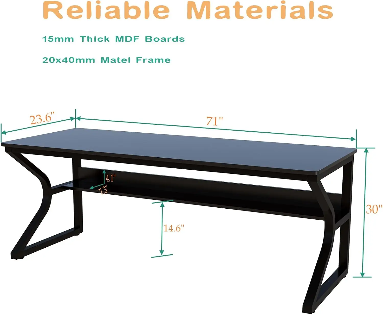 Extra Long Desk Bookshelf 71 D - Home Office With Two Desks avaliação e preço
