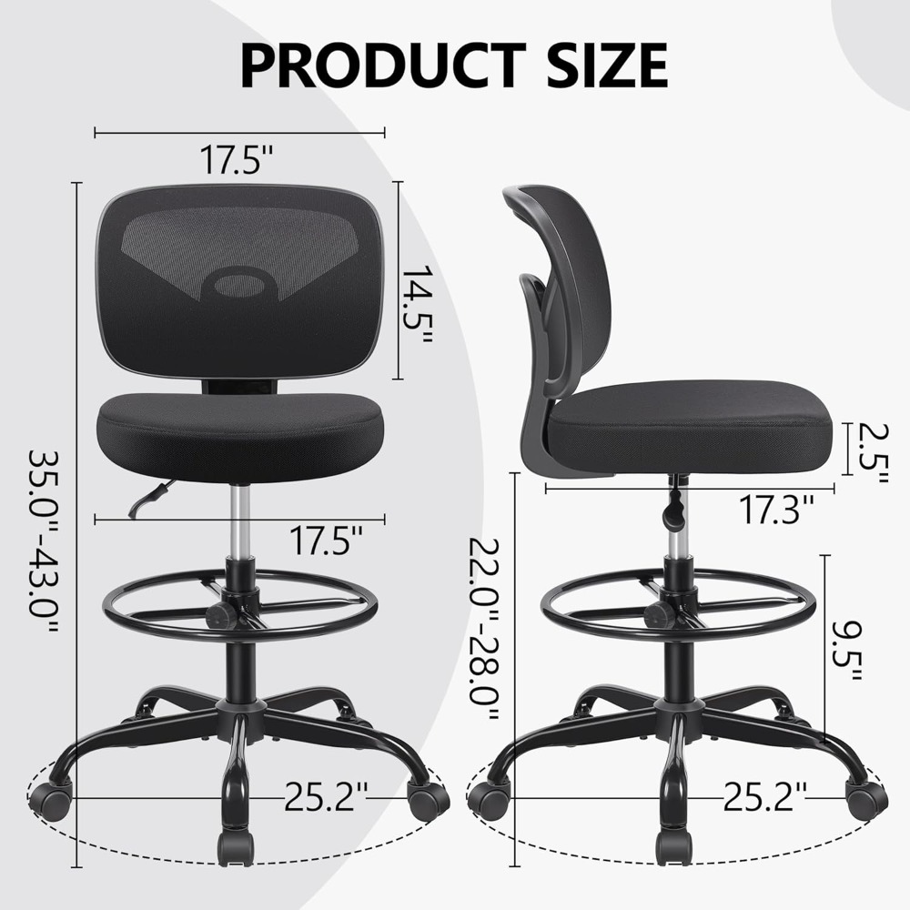 Adjustable Height Drafting Des - Home Office Chair avaliação e preço