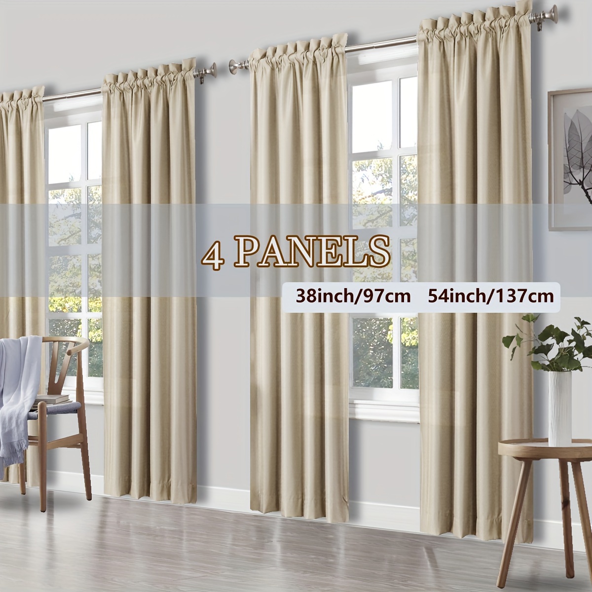 us4 Panels Curtains, Solid Col - Home Office United Kingdom avaliação e preço