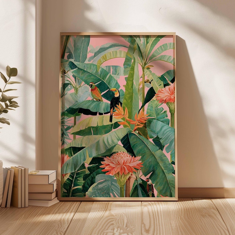 1pc Retro Tropical Canvas Post - Home Office Furniture avaliação e preço