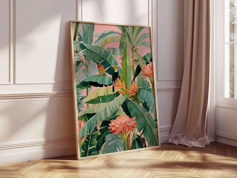1pc Retro Tropical Canvas Post - Home Office Furniture avaliação e preço