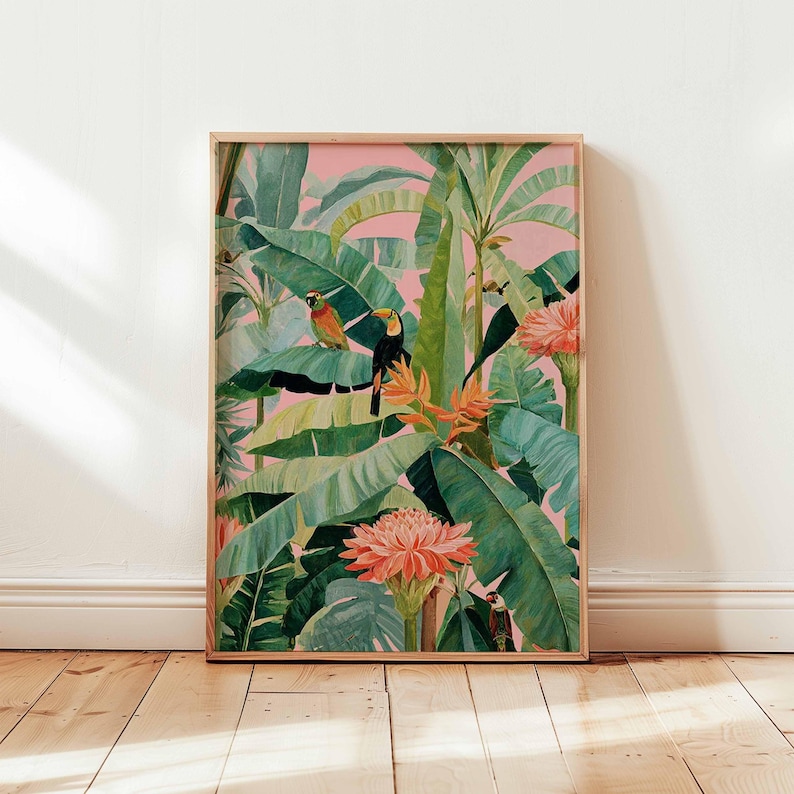 1pc Retro Tropical Canvas Post - Home Office Furniture avaliação e preço