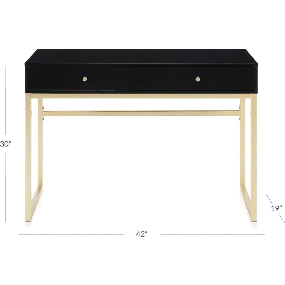 Modern 42 Inch Makeup Vanity D - Home Office With Two Desks avaliação e preço