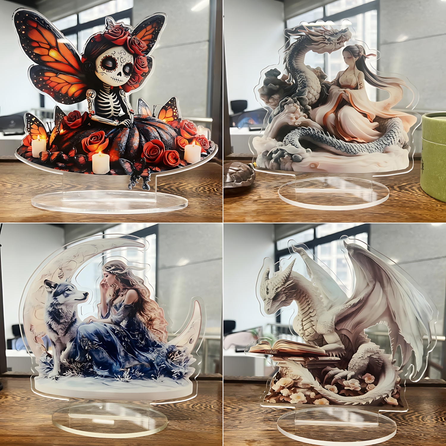Two Tigers Statue,2D Flat Anim - Home Office For Two avaliação e preço