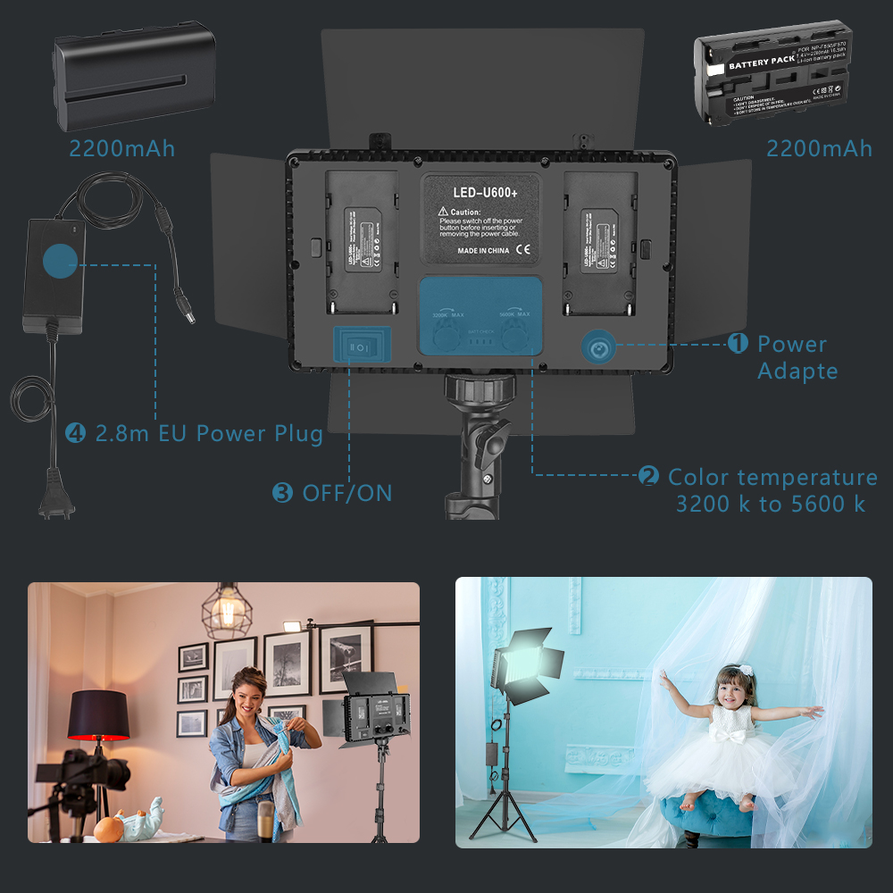 U800 RGB Photo Light LED Photo - Zoom Lighting Kit avaliação e preço