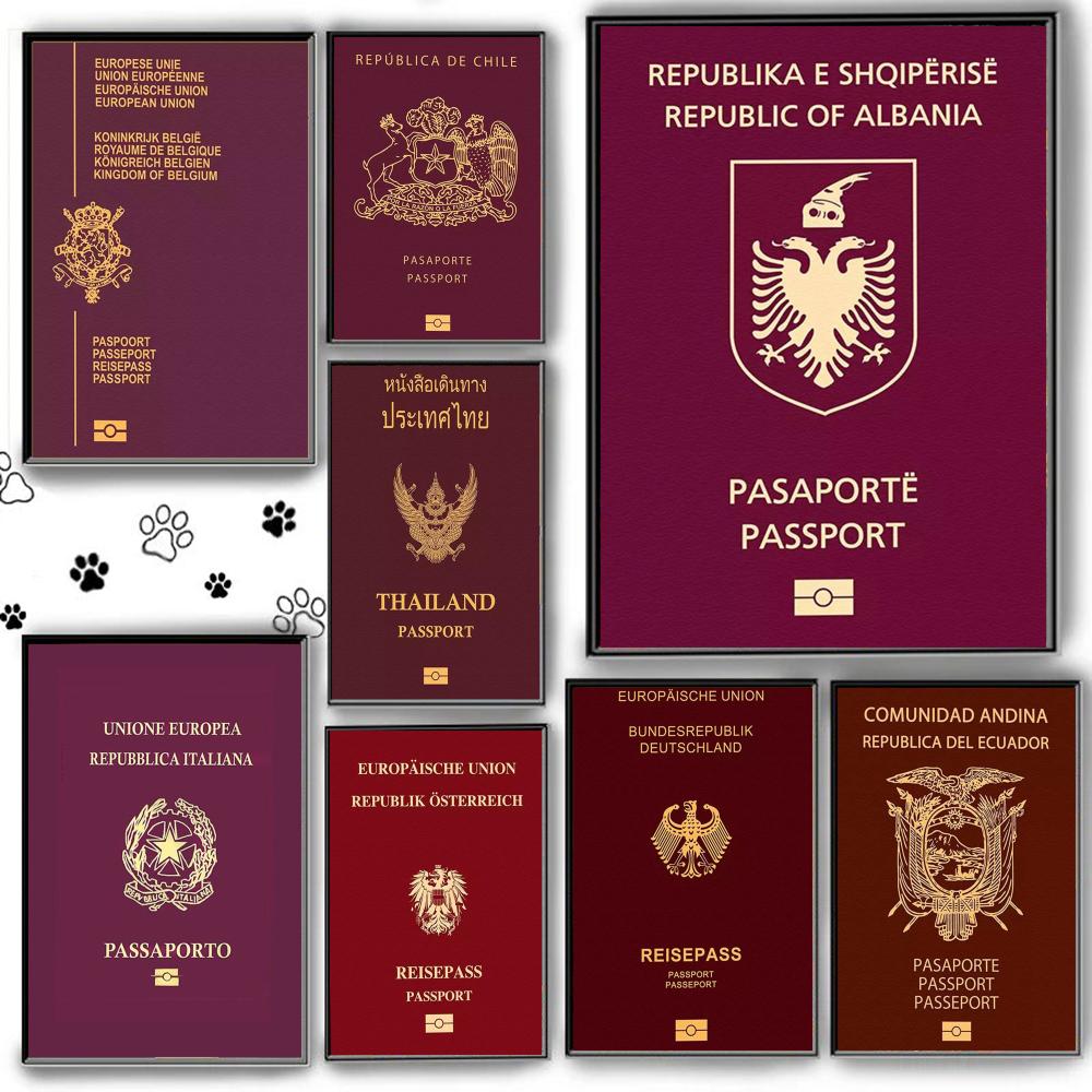 Red-background Passports Poste - Home Office Passport avaliação e preço