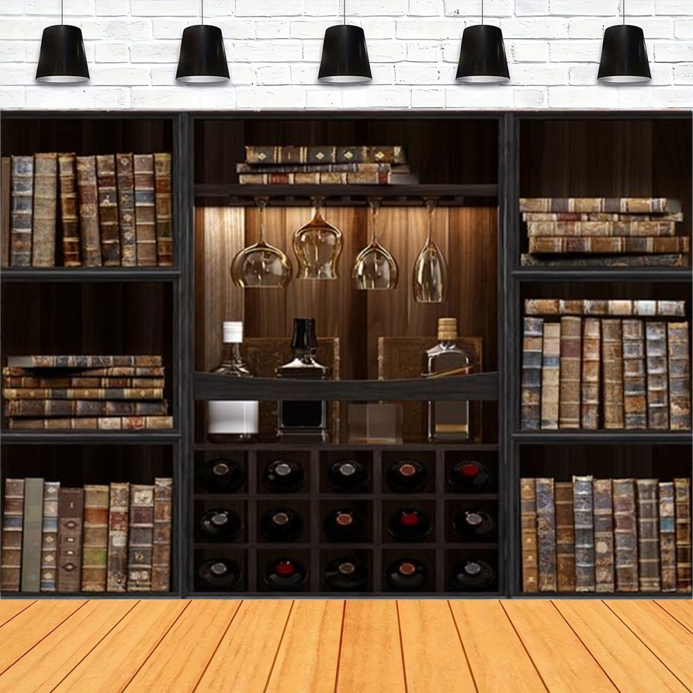 Vintage Bookshelf Photography  - Home Office Zoom Background Free avaliação e preço