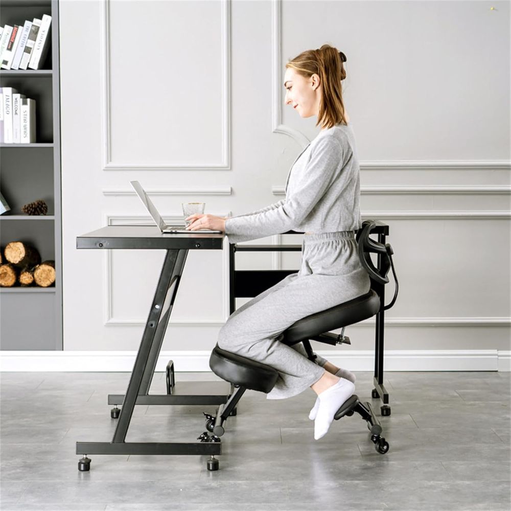 Black Ergonomic Kneeling Chair - Home Office Chair avaliação e preço
