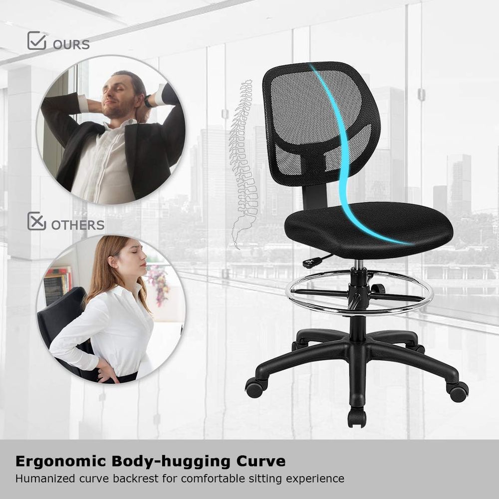 Ergonomic Black Mesh Swivel Of - Home Office Chair avaliação e preço