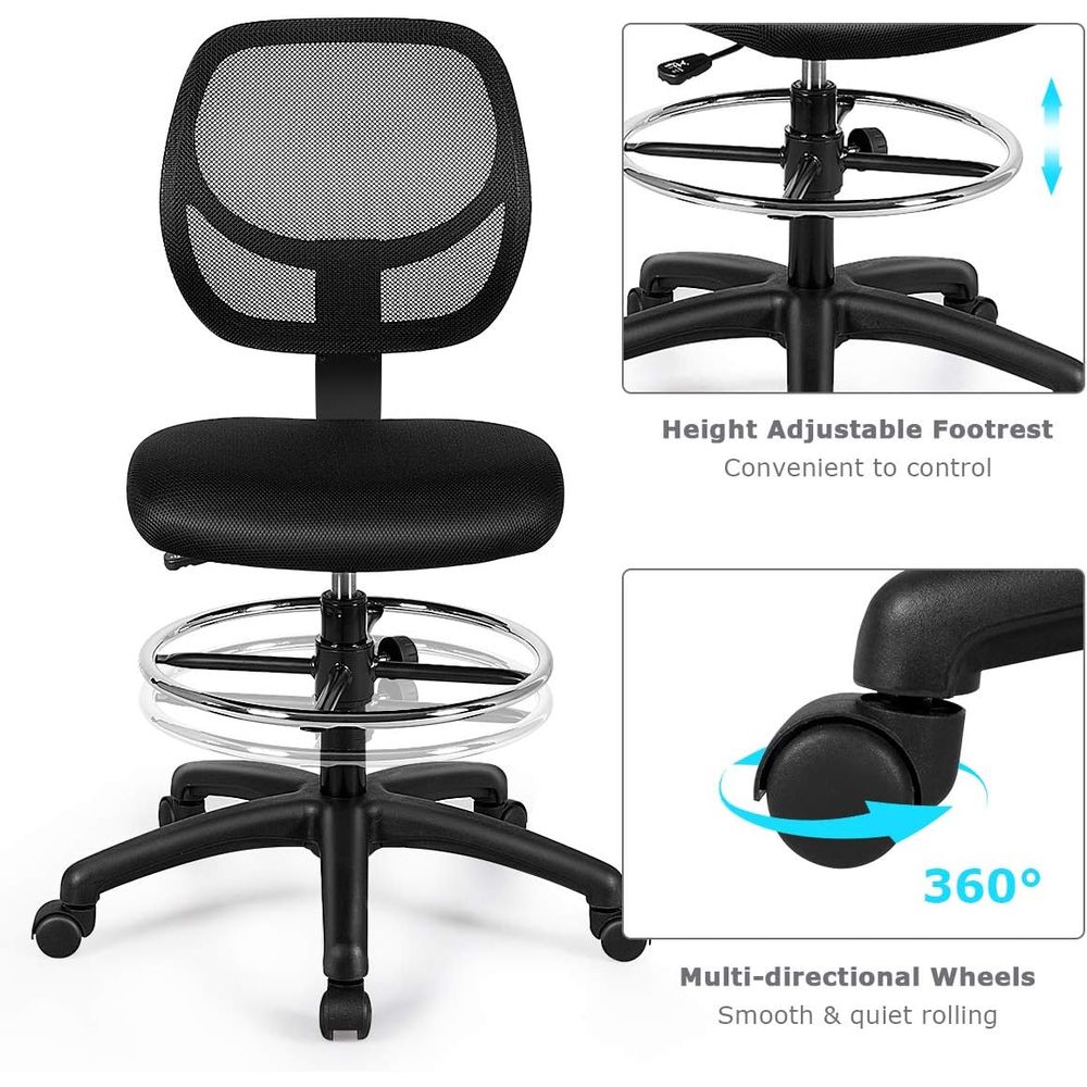 Ergonomic Black Mesh Swivel Of - Home Office Chair avaliação e preço