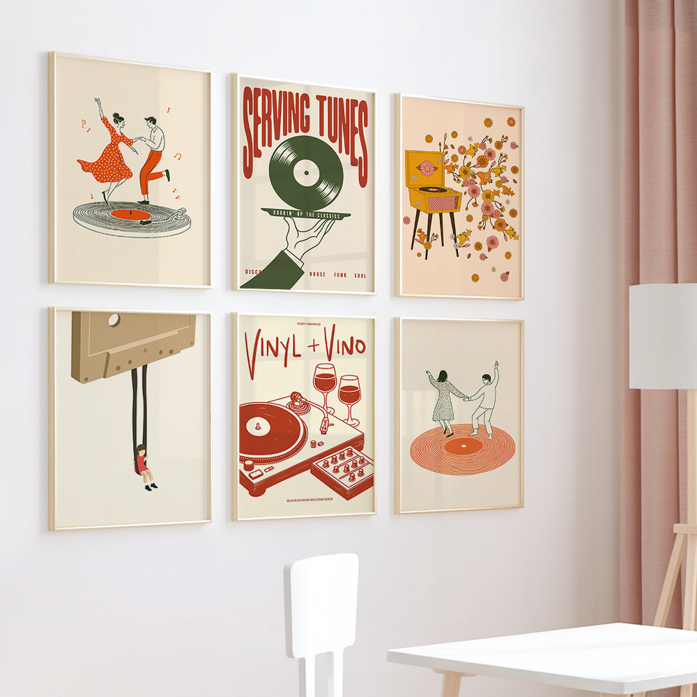 1pc Vintage Music Canvas Poste - Home Office Furniture avaliação e preço