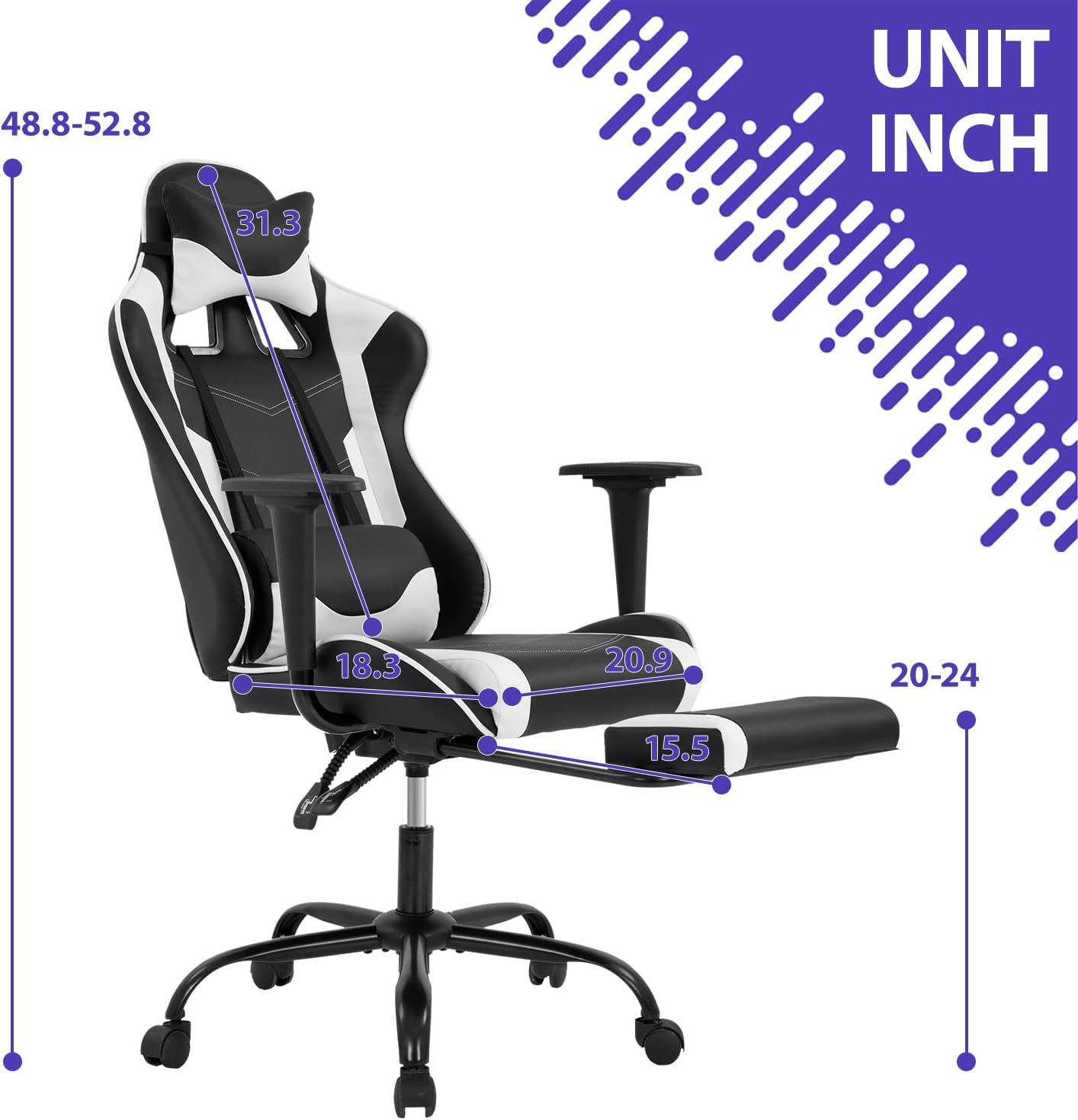 Ergonomic Gaming Chair with Fo - Home Office Chair avaliação e preço