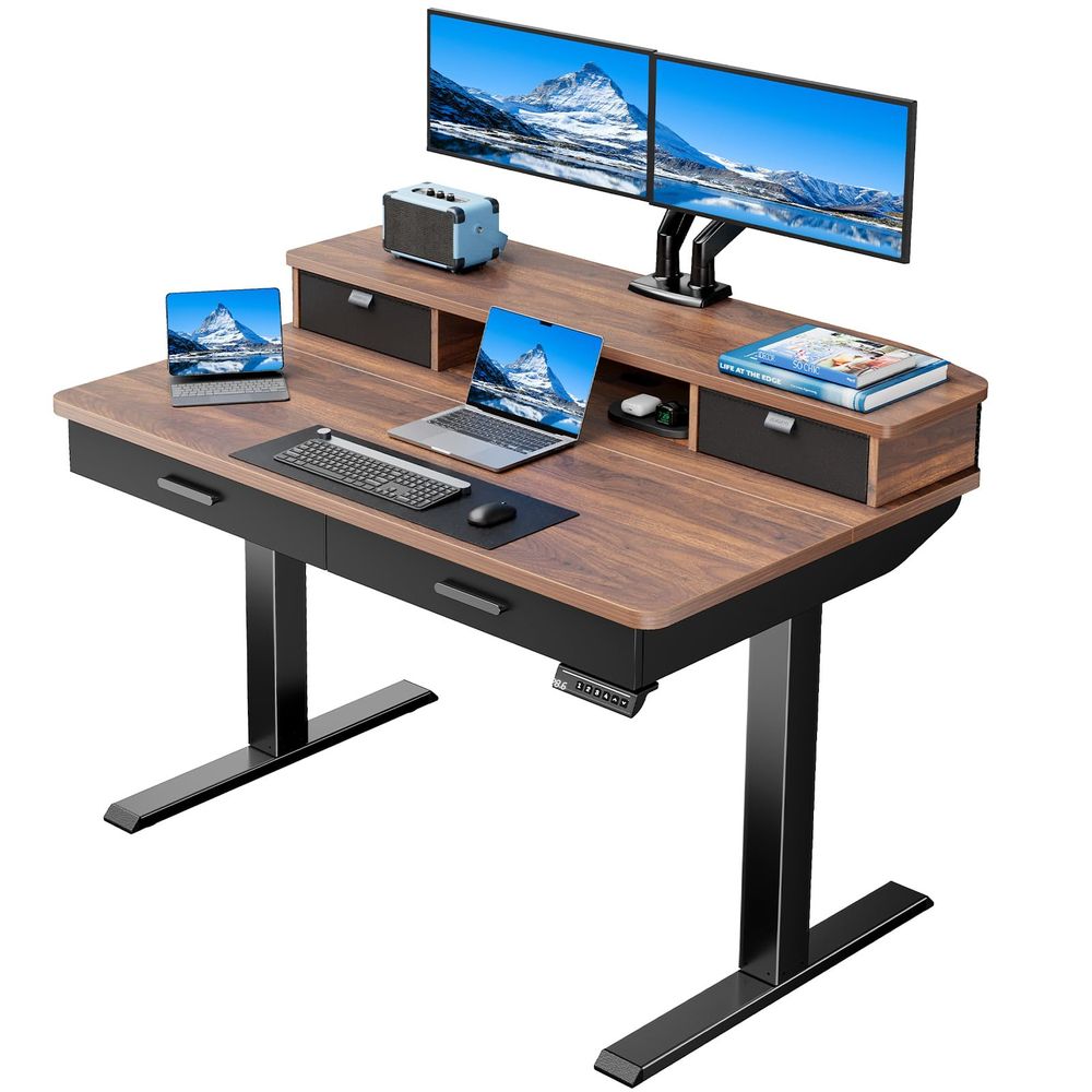 48 x 30 inch Electric Standing - Home Office With Two Desks avaliação e preço