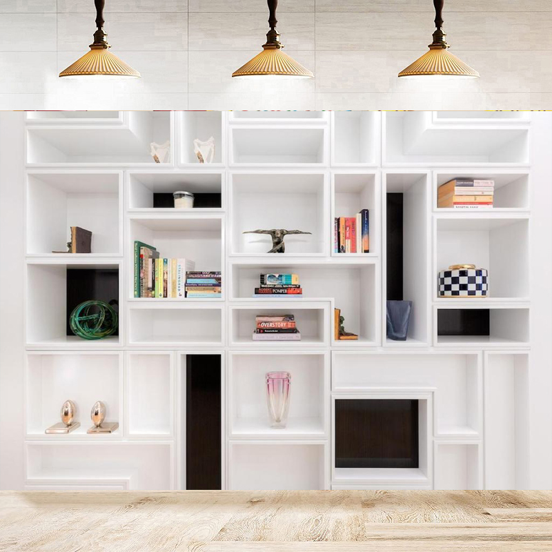White Bookshelf Photography Ba - Home Office Zoom Background Free avaliação e preço