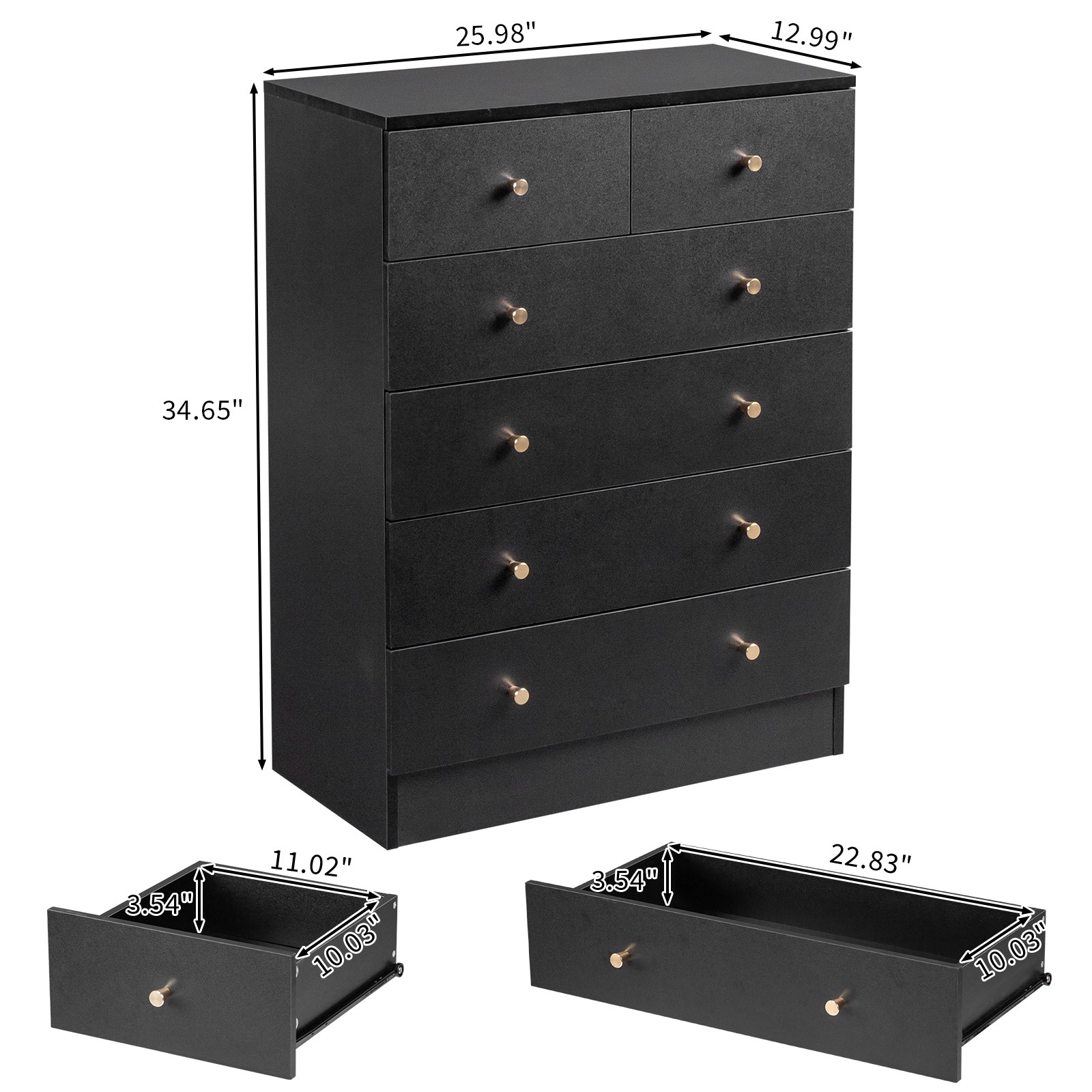 6 Drawer Dresser for Bedroom,T - Home Office Furniture avaliação e preço