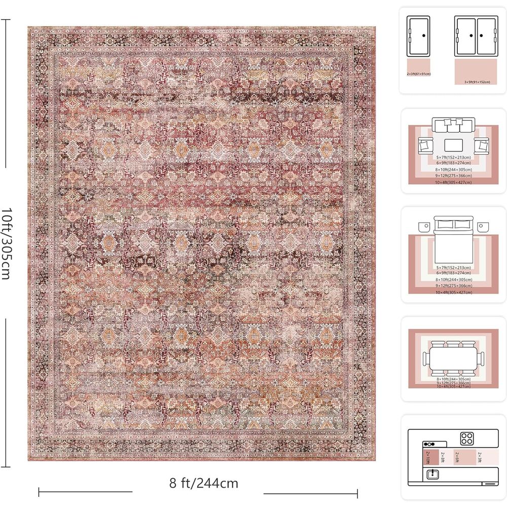 Vintage Retro Washable Area Ru - Home Office Rug avaliação e preço