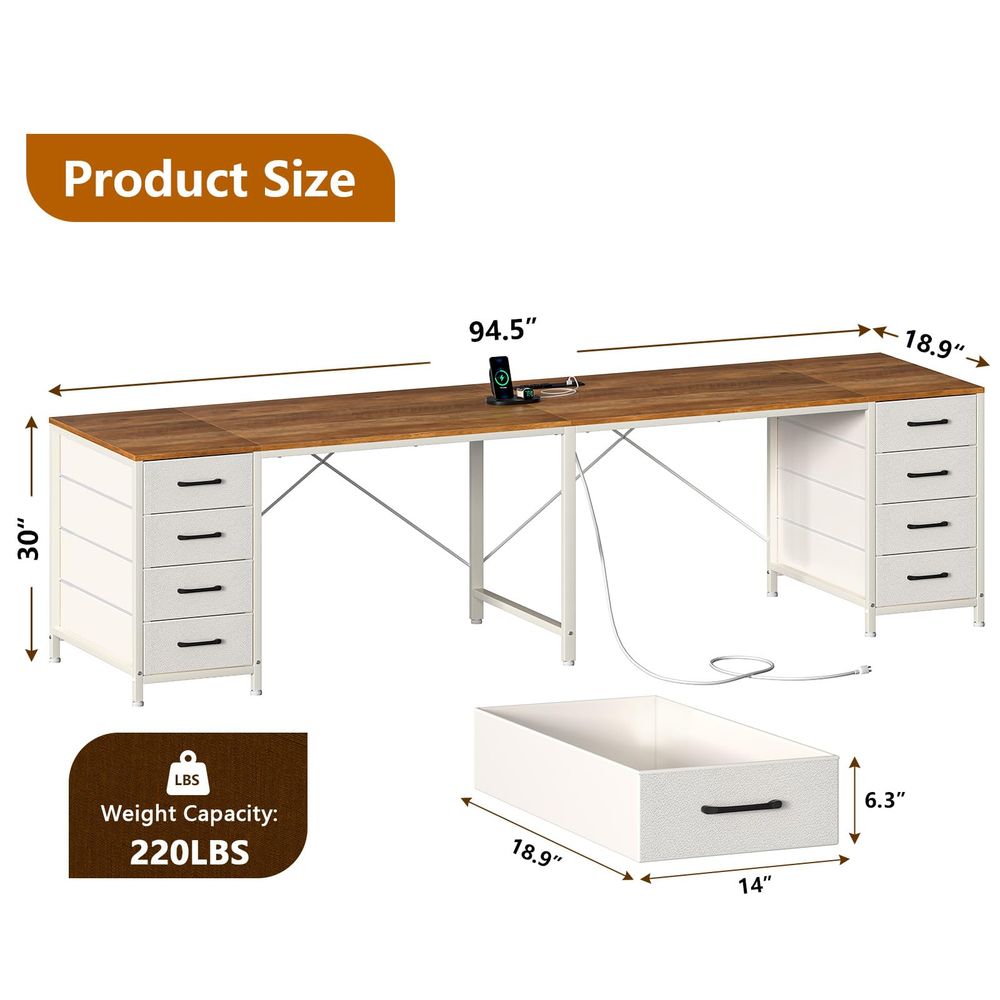 95 2 Person Desk with 8 Fabric - Home Office With Two Desks avaliação e preço