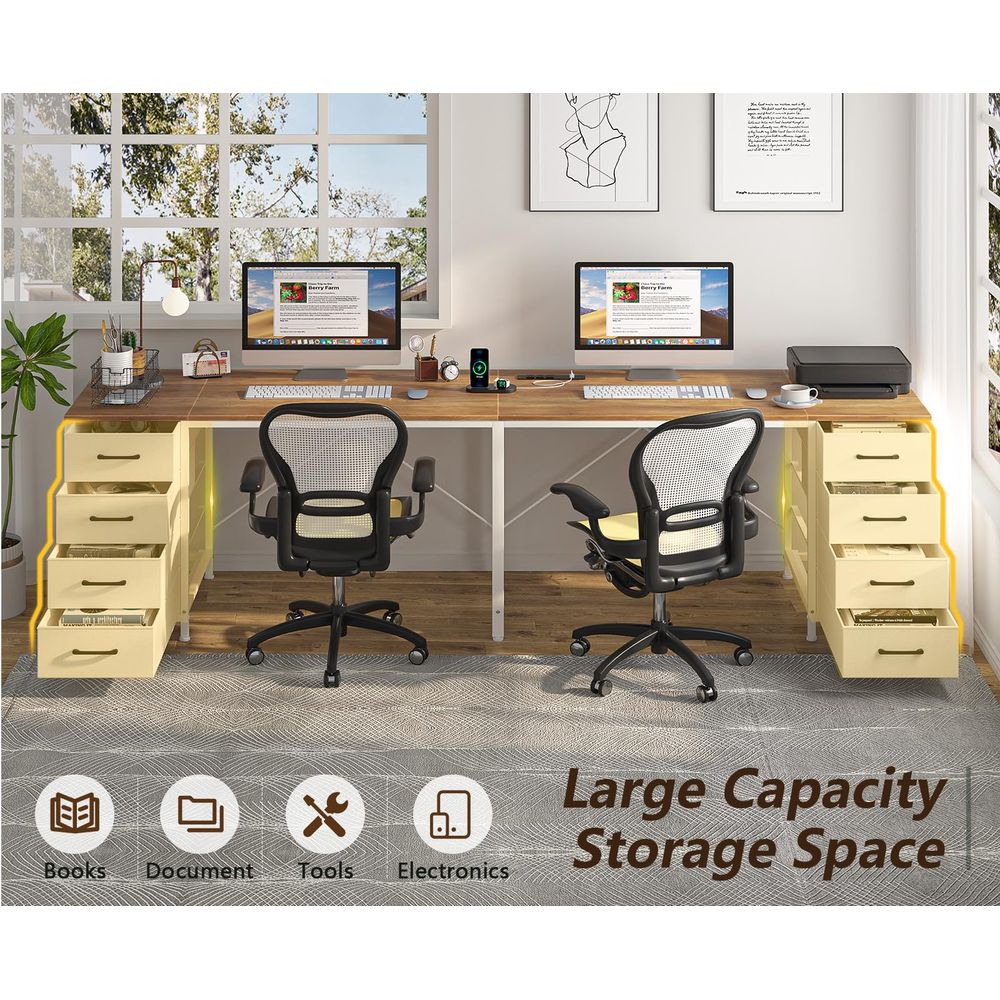 95 2 Person Desk with 8 Fabric - Home Office With Two Desks avaliação e preço