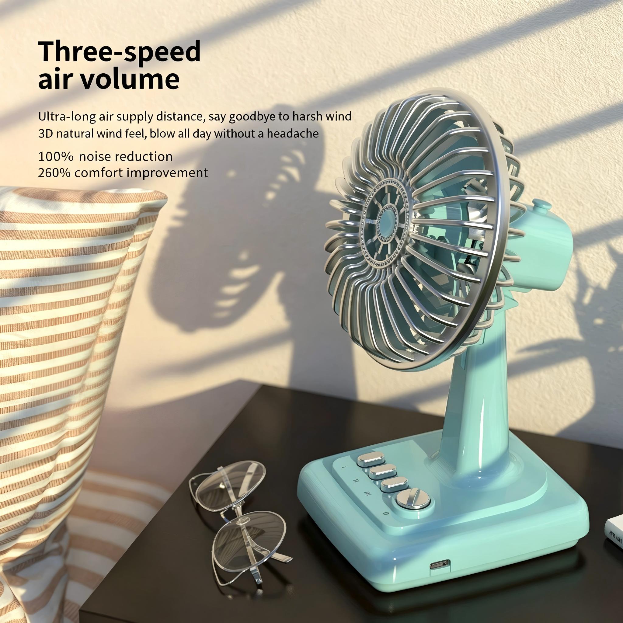 Retro Alloy Desktop Fan 3 Spee - Home Office Student avaliação e preço