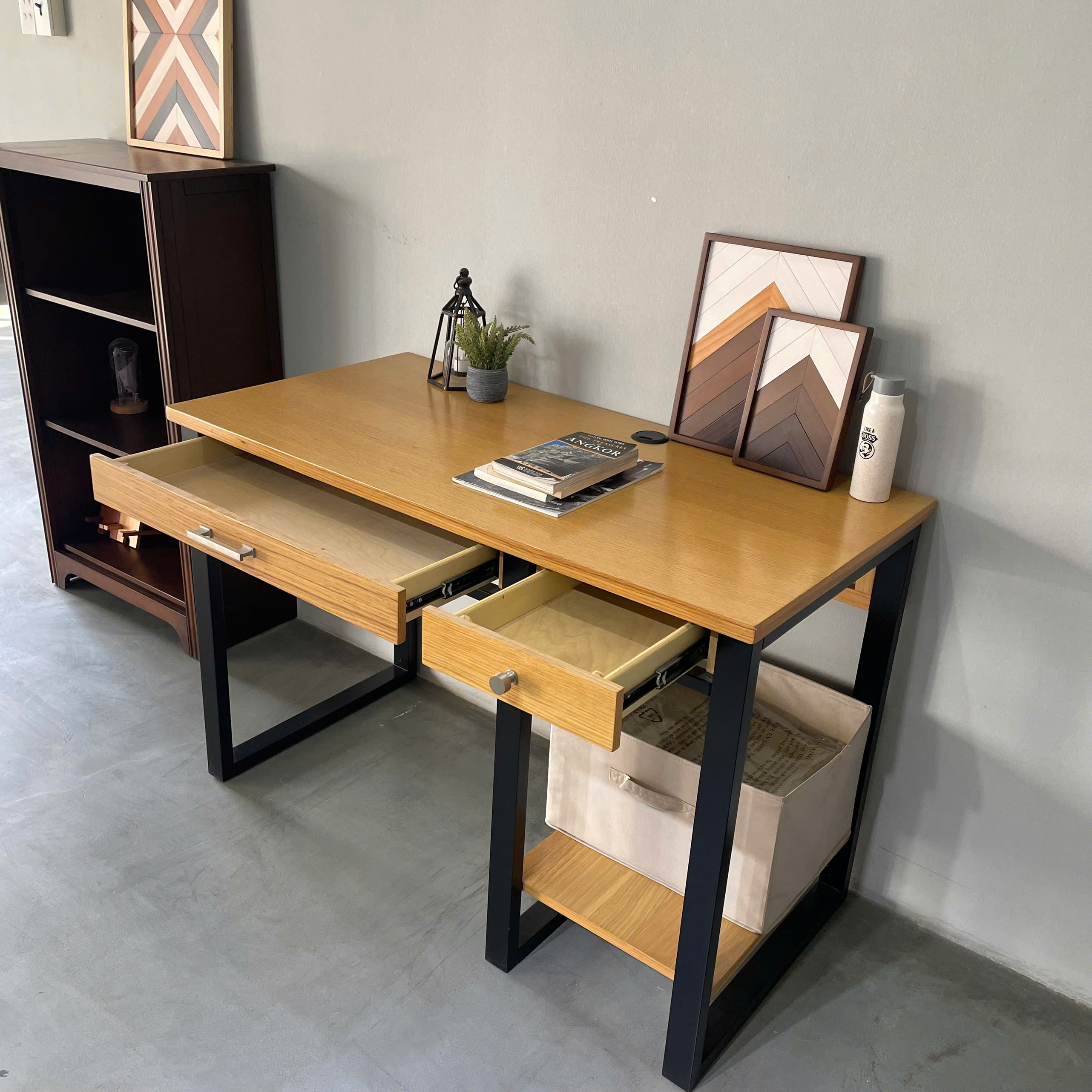 Home office wooden computer de - Home Office With Two Desks avaliação e preço