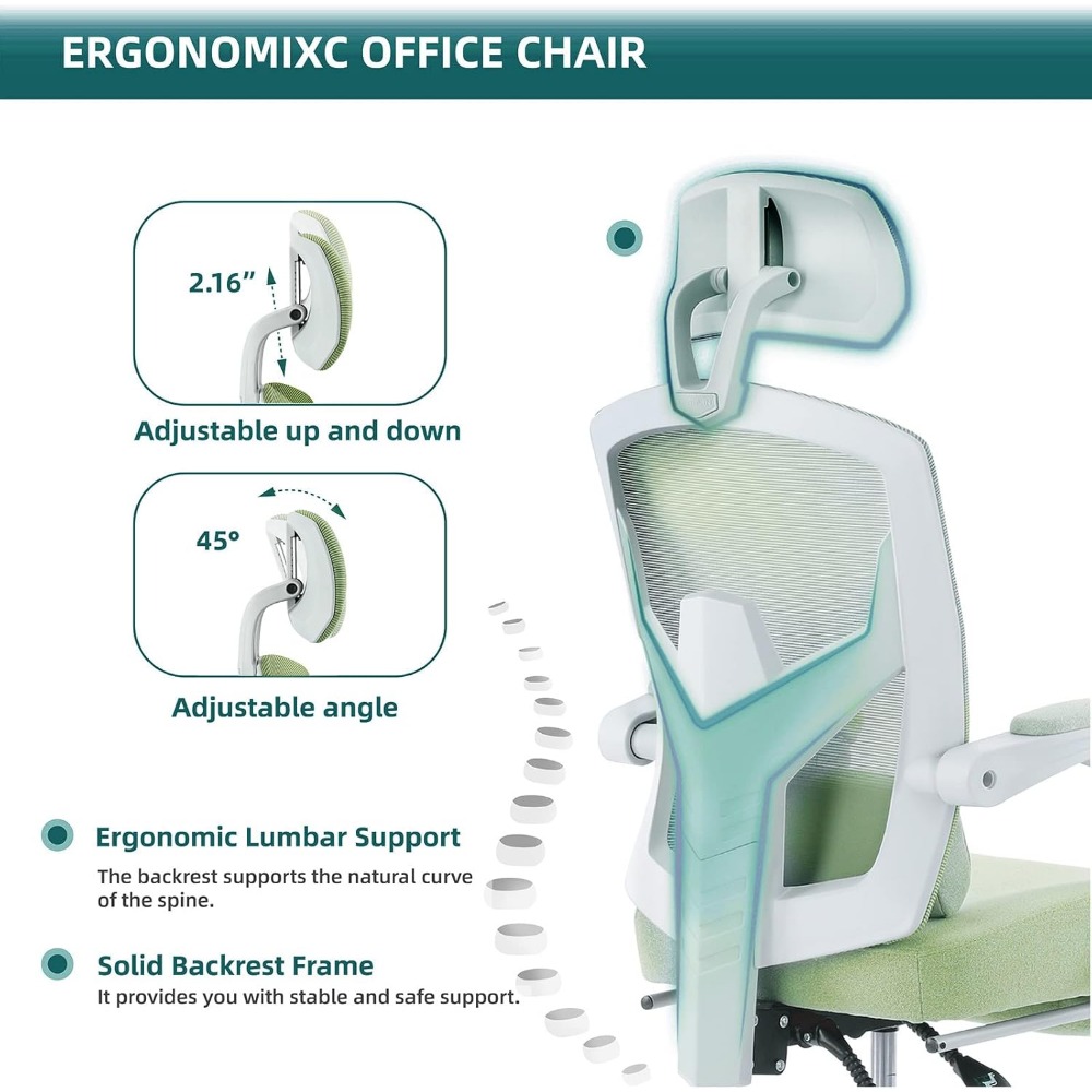Ergonomic Mesh Swivel Chair wi - Home Office Student avaliação e preço