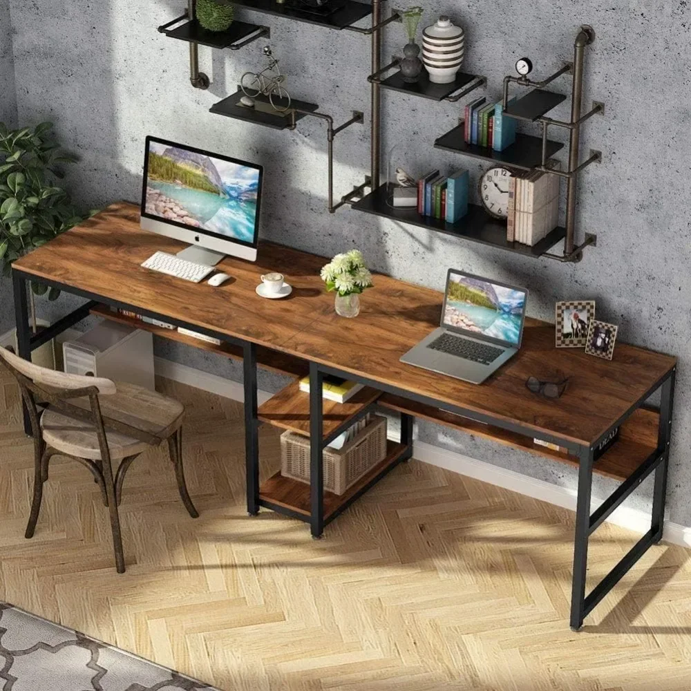 # Two Person Desk With Bookshe - Home Office With Two Desks avaliação e preço