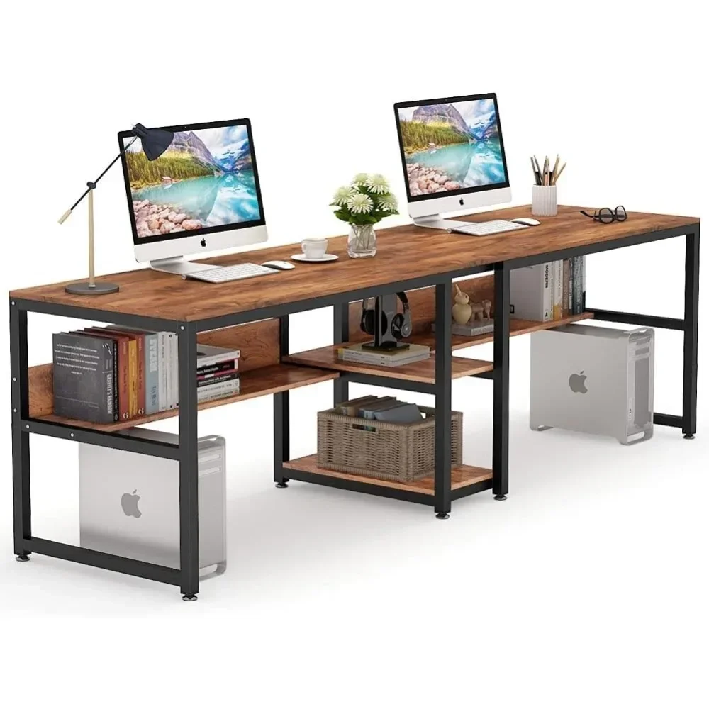 # Two Person Desk With Bookshe - Home Office With Two Desks avaliação e preço