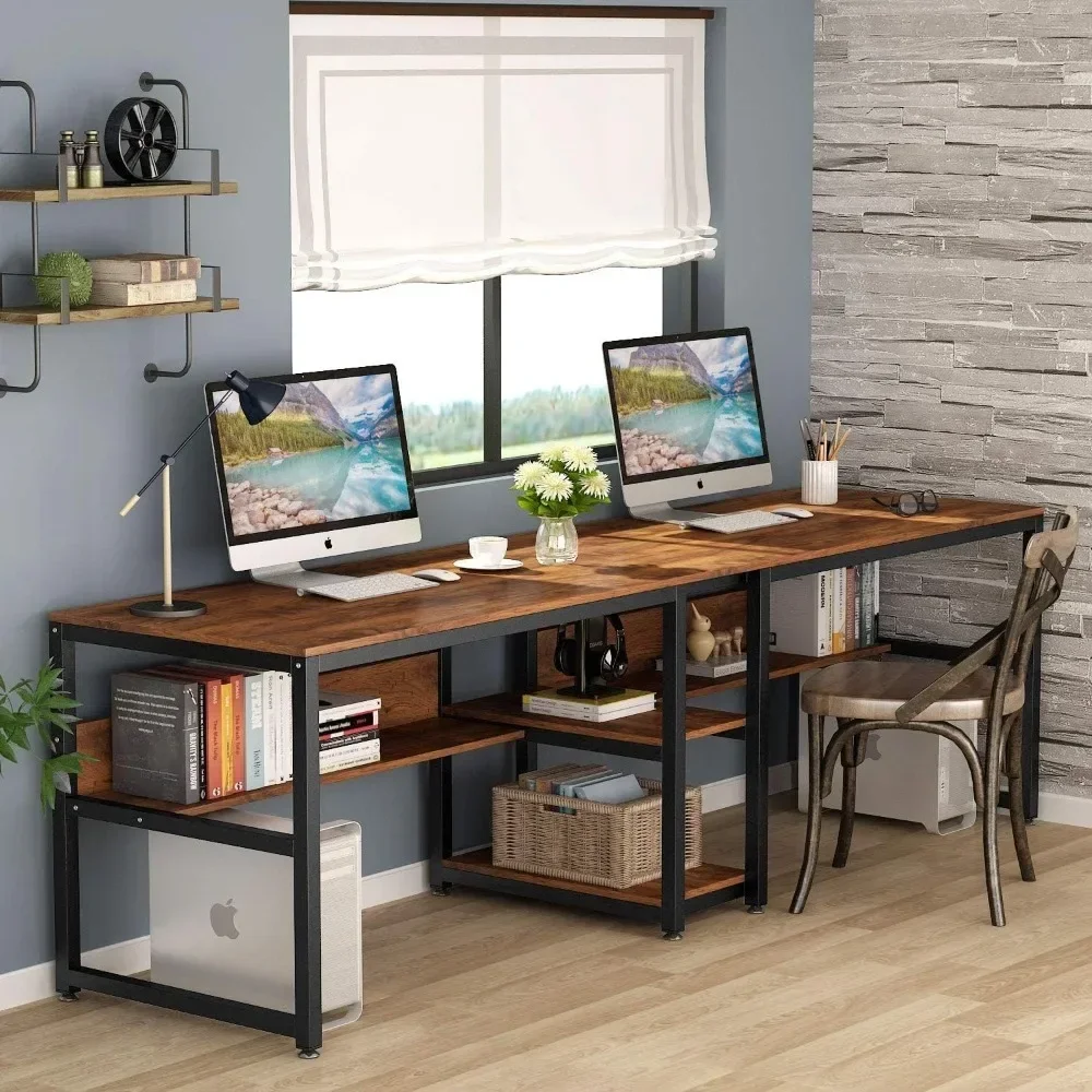 # Two Person Desk With Bookshe - Home Office With Two Desks avaliação e preço