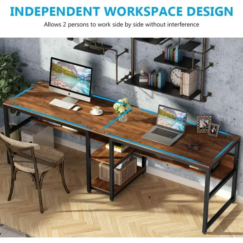 # Two Person Desk With Bookshe - Home Office With Two Desks avaliação e preço