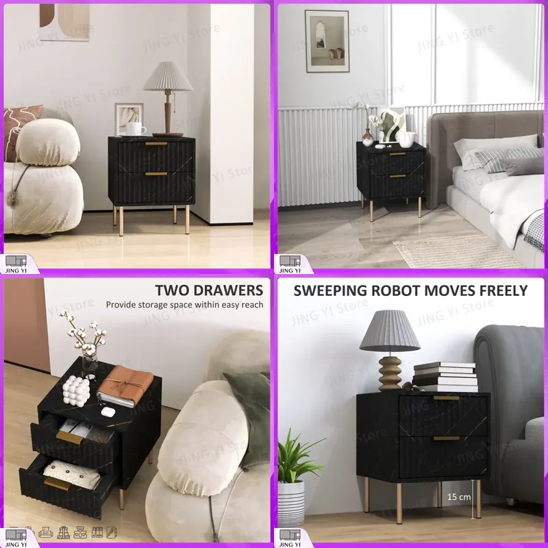Elegant Two-Drawer Bedside Tab - Home Office With Two Desks avaliação e preço