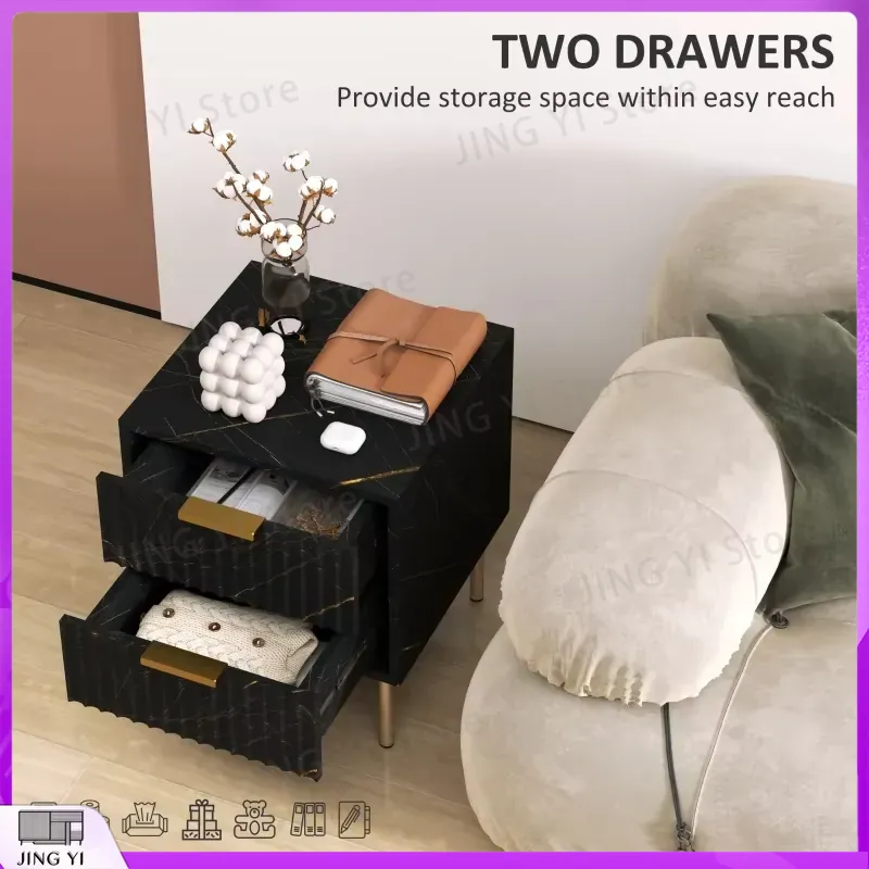 Elegant Two-Drawer Bedside Tab - Home Office With Two Desks avaliação e preço
