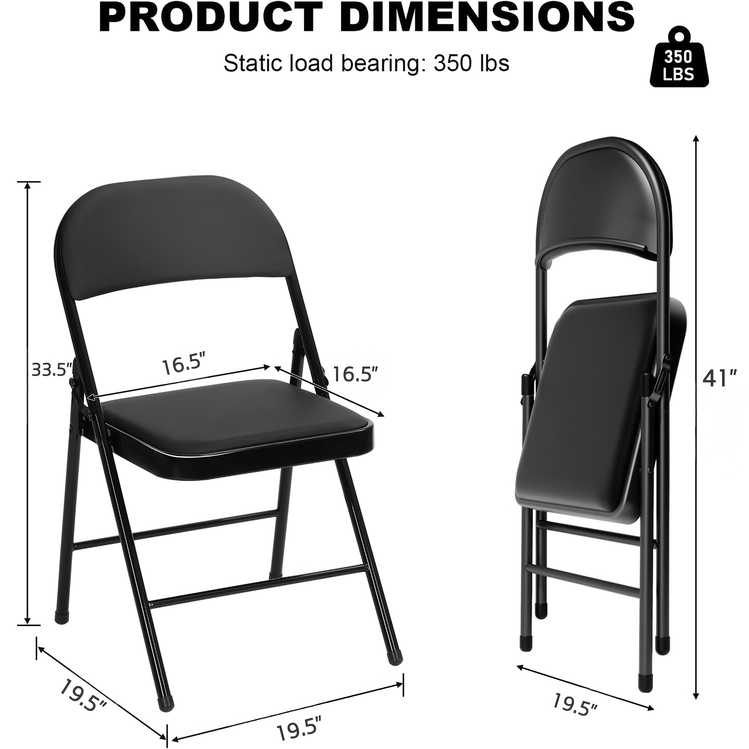 Black Folding Chair Set Of 6,  - Home Office United Kingdom avaliação e preço