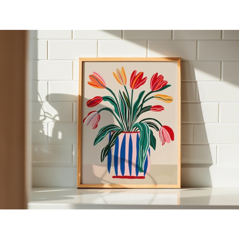 2pcs Tulip Flowers Canvas Wall - Home Office For Two avaliação e preço