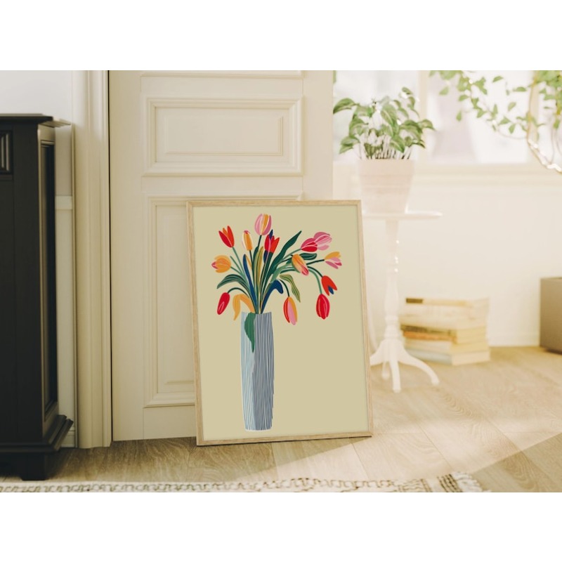 2pcs Tulip Flowers Canvas Wall - Home Office For Two avaliação e preço