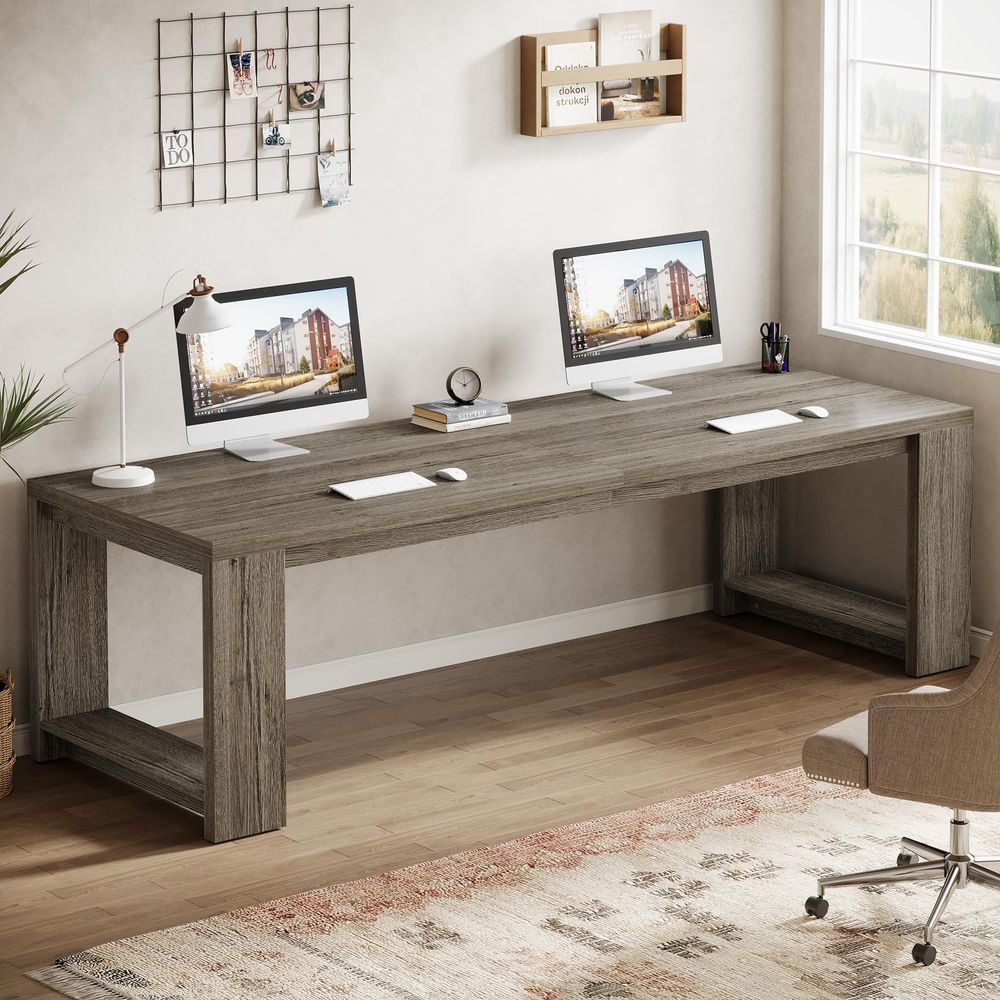 Two Person Desk, 86.6Inch Extr - Home Office With Two Desks avaliação e preço