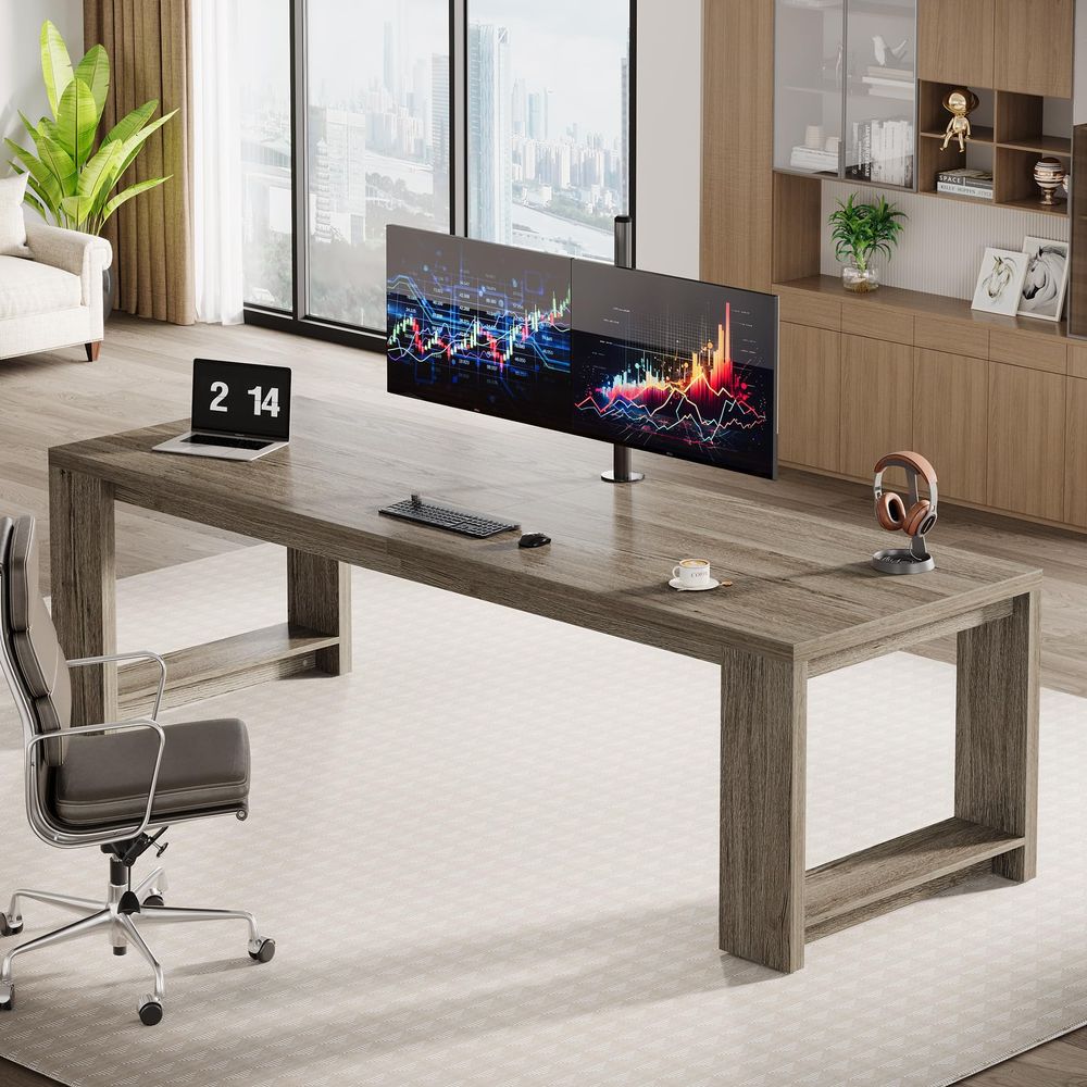 Two Person Desk, 86.6Inch Extr - Home Office With Two Desks avaliação e preço