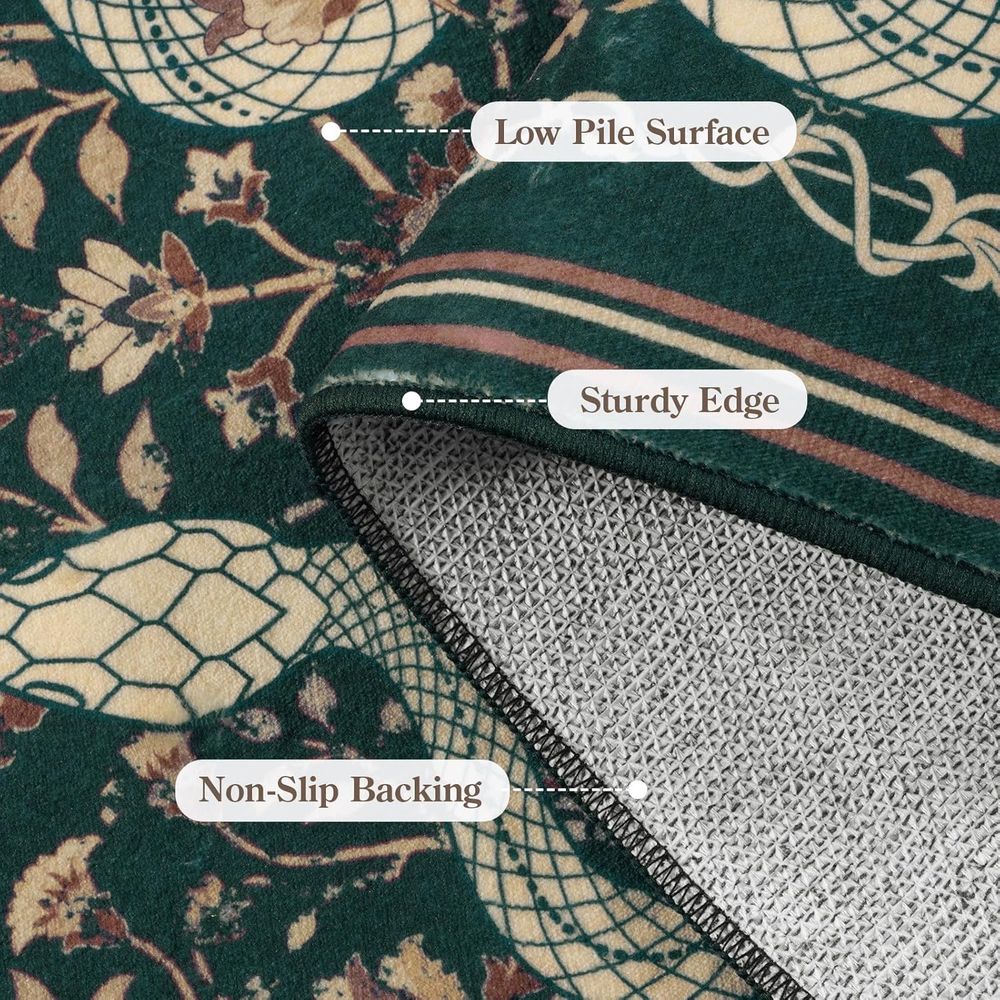 Green 5x7 Snake Pattern Washab - Home Office Rug avaliação e preço