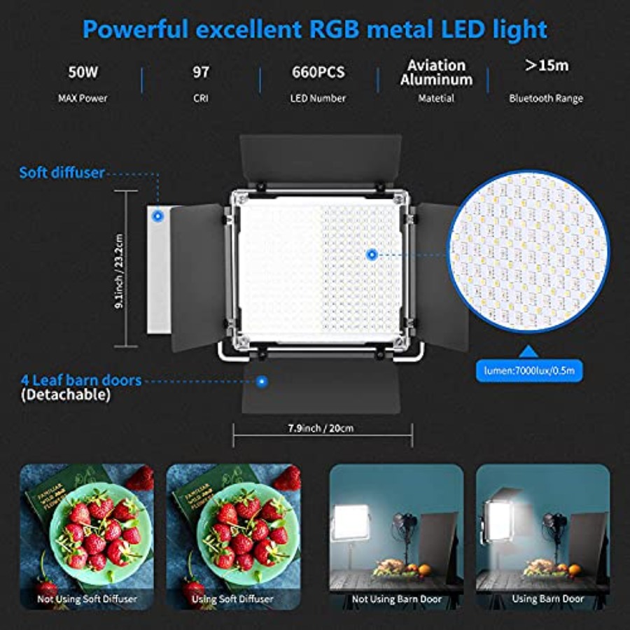 2 Pack 660 PRO RGB LED Video L - Zoom Lighting Kit avaliação e preço