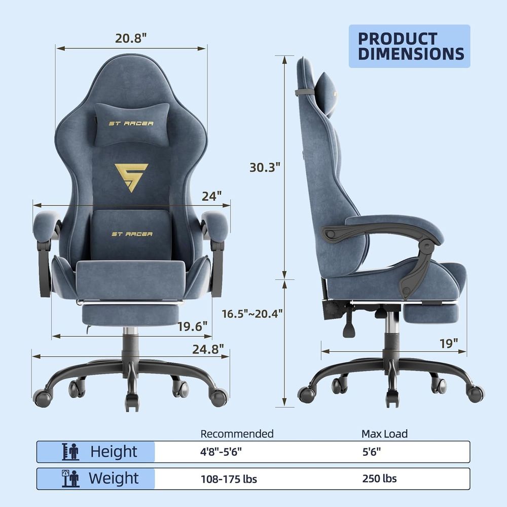 Ergonomic Gaming Chair with Fo - Home Office Chair avaliação e preço