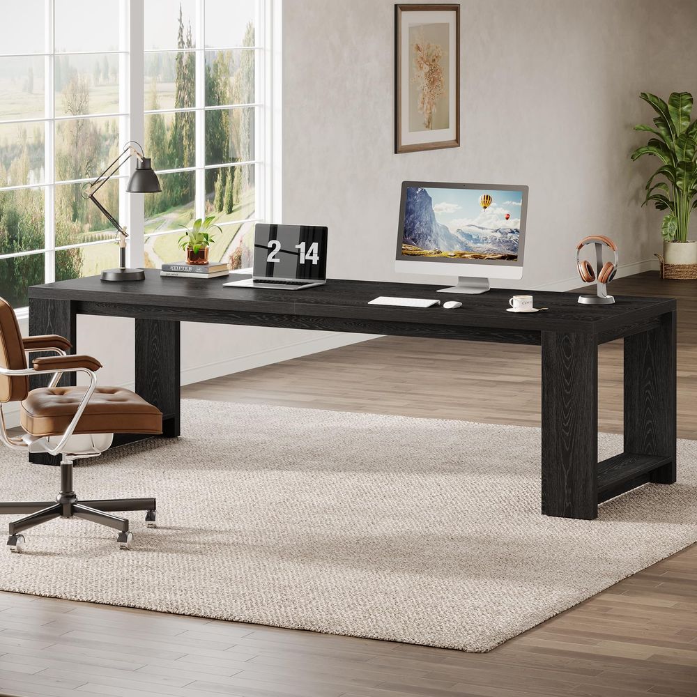 2 Person Desk, 86.6 Extra Long - Home Office With Two Desks avaliação e preço