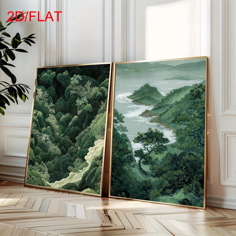 2pcs Modern Green Forest Mount - Home Office For Two avaliação e preço